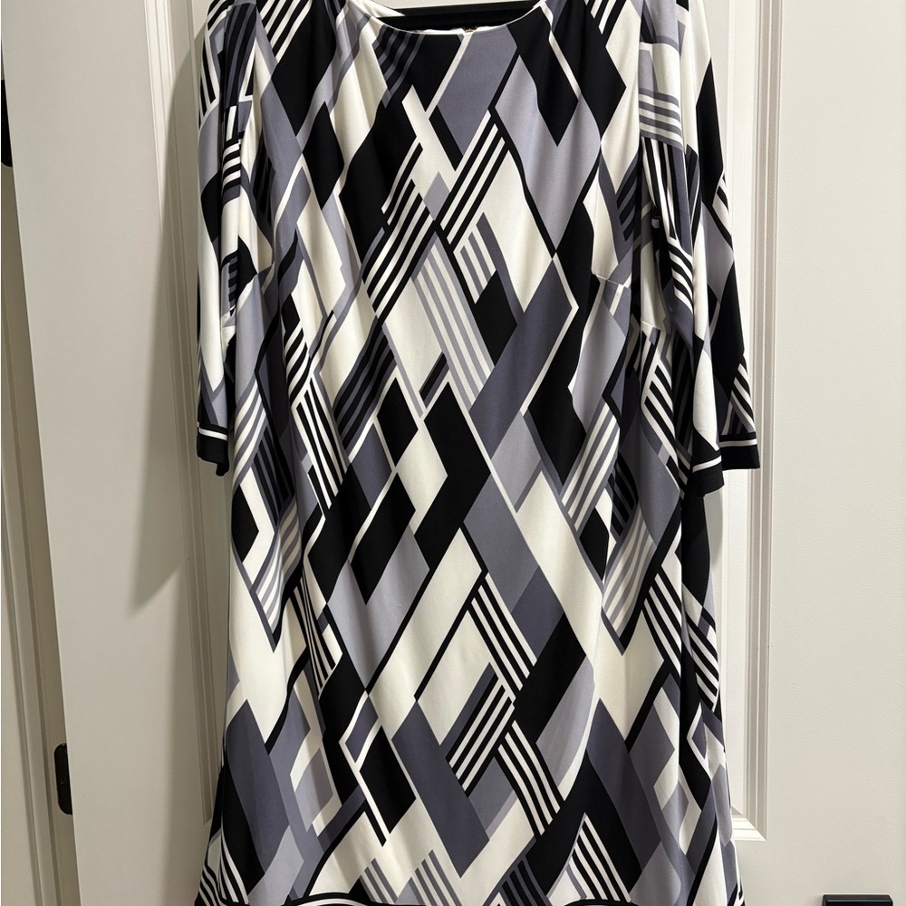 Eliza J Monochrome Geometric dress